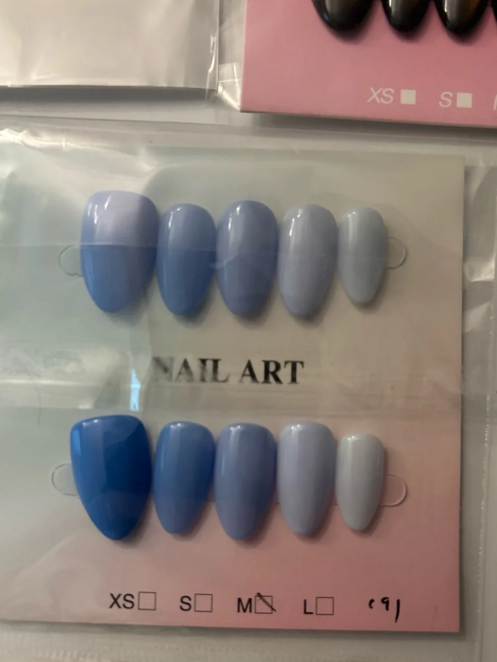 Assorted Press-On Nail Sets in Navy, Black and Blue